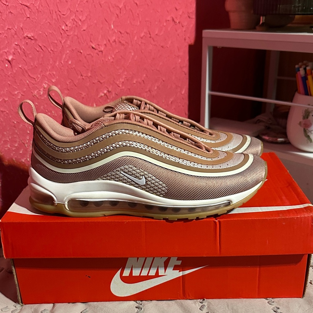 Nike Women's Air Max 97 in Tan and White